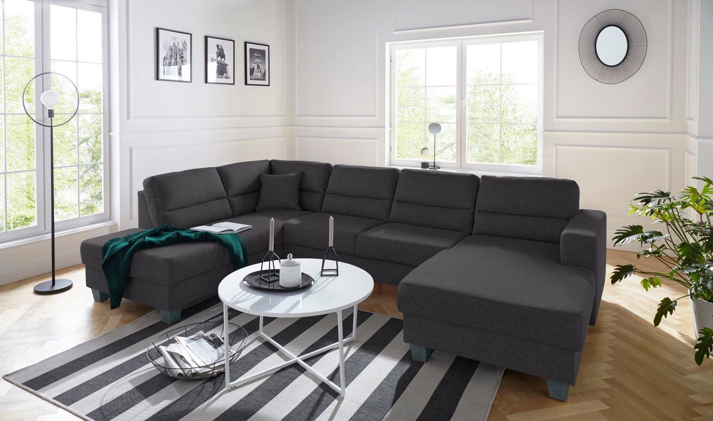 TRENDMANUFAKTUR Wohnlandschaft Chamber, zeitlos und modern, bequem, hoher Sitzkomfort, U-Form, wahlweise mit Schlaffunktion TRENDMANUFAKTUR Wohnlandschaft Chamber, zeitlos und modern, bequem, hoher Sitzkomfort, U-Form, wahlweise mit Schlaffunktion von TRENDMANUFAKTUR