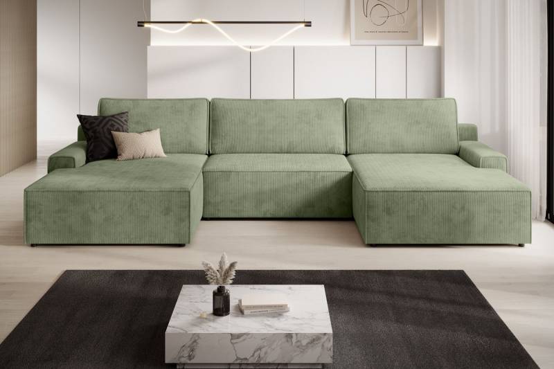 TRENDMANUFAKTUR Wohnlandschaft Challenge, Schlafsofa mit Bettkasten, Couch in U-Form, Breite 333 cm, XXL Sofa mit Bettkasten & Schlaffunktion, auch in trendigem Cordstoff von TRENDMANUFAKTUR