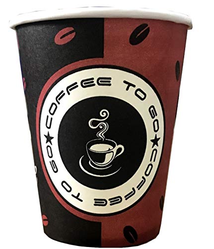 TRENDSKY BIOLOGISCH ABBAUBAR 50x Kaffeebecher Coffee to go Pappe beschichtet 200 ml, Becher für Kaffee/Tee,Hartpapier Einweg Pappbecher Coffeebecher 0,2l von TRENDSKY