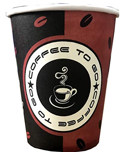 TRENDSKY Made in Germany 100x Kaffeebecher Coffee to go Pappe beschichtet 200 ml, Becher für Kaffee/Tee,Hartpapier Einweg Pappbecher Coffeebecher 0,2l von TRENDSKY