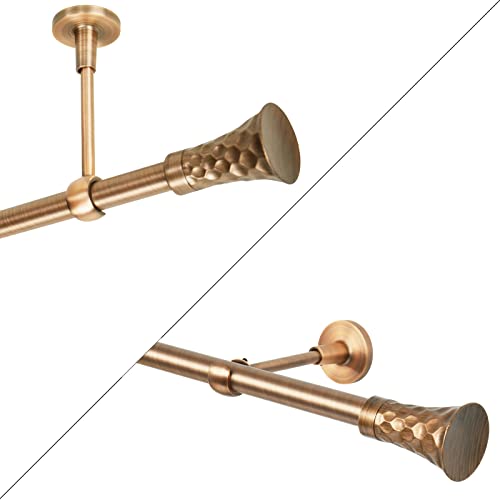 Gardinenstange 1 läufig Vorhangstange 19mm Gold-Matt Kupfer Antik Vintage-Look Retro-Stil 120 Sferic Wand- Deckenbefestigung von MDEKOR