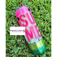 Summer Vibes Pink Watermelon With Seeds Hot/Cold Tumbler Mit Griff Topper von TRENDZ4LESS