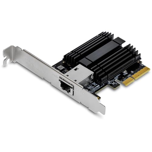 TRENDnet TEG-10GECTX 10 Gigabit PCIe Netzwerkadapter, Unterstützt 802.1Q VLAN, Standard- und Flache Halteklammern inbegriffen, Windows, Windows Server, Linux, NBase-T von TRENDnet