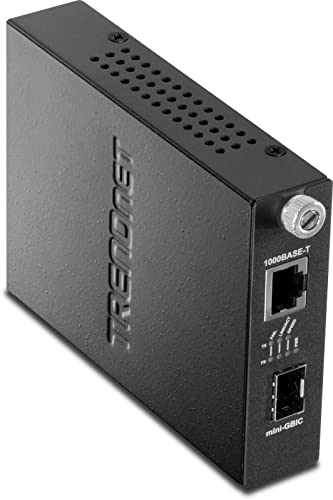 TRENDnet, TFC-1000MGA, 100/1000 Base-T zu SFP Glasfaser-Medienkonverter, Schwarz von TRENDnet