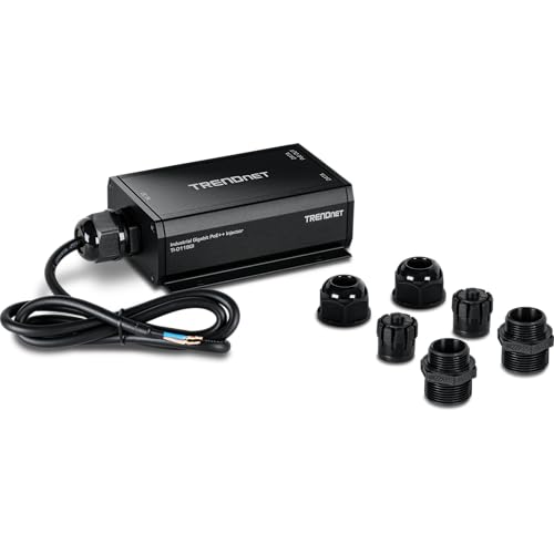 TRENDnet IP67-Gigabit-PoE++-Injektor für den Außenbereich, TI-O119GI, unterstützt 24–57 V Gleichstromeingang, 96 W PoE Power Budget, IP67 bewertetes Gehäuse, unterstützt PoE (15,4 W), PoE+ (30 W), PoE von TRENDnet