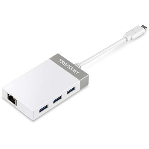 TRENDnet USB-C zu Gigabit Adapter Hub, 12.7 cm (5 Zoll) für Windows, Mac OS, MacBook und Surface Pro, TUC-ETGH3 von TRENDnet