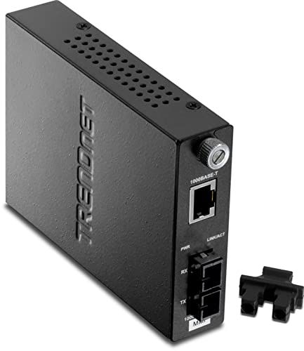 TRENDnet TFC-1000MSC 1000Base-T zu 1000Base-SX Intelligenter Multimode-SC-Glasfaser-Medienkonverter, bis zu 550M (1800ft), Glasfaser-zu-Ethernet-Konverter, 2 Gbit/s Switching-Kapazität von TRENDnet