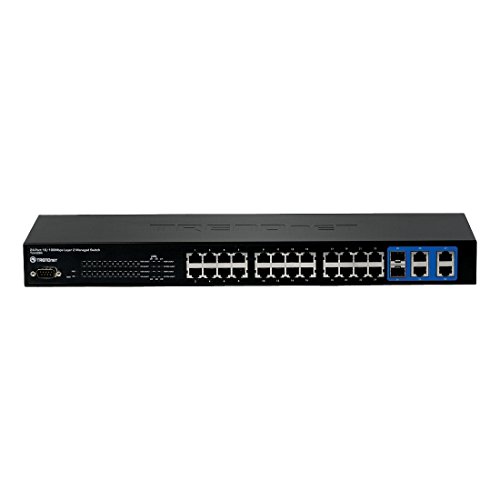Trendnet TL2-E284 24-facher 10/100 MBit/s Layer-2-Switch mit 4 Gigabit-Ports und gemeinsam genutzten Mini-GBIC-Steckplätzen weiß von TRENDnet