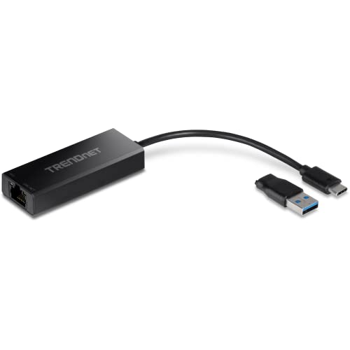 TRENDnet TUC-ET2G USB-C 3.1 auf 2.5GBase-T Ethernet Adapter, IEEE 802.3bz 2.5GBASE-T konform, unterstützt Verbindungsgeschwindigkeiten bis zu 2.5 Gbps von TRENDnet