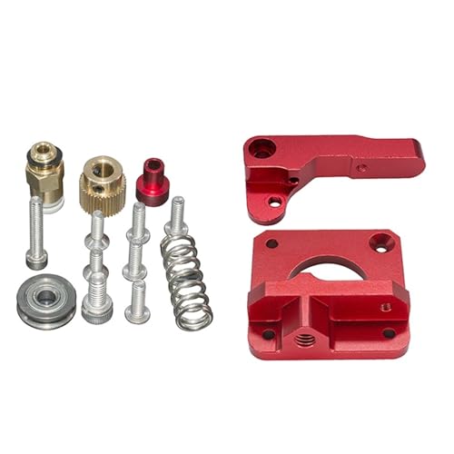 CR10 Remote Direct Extruder Aluminium-Extrusion 1,75 mm rechter und linker Arm Vollmetall-Bowdenzug for 3D-Drucker mit 40-Zahn-Zahnrad(Right -Red) von TREPMEUN