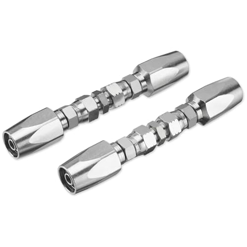 TREPMEUN 2-teiliges Hydraulikschlauch-Reparaturset, wiederverwendbar, 2-adrige Wiederverwendbare Hydraulik-Reparaturarmatur 3/8 Zoll von TREPMEUN