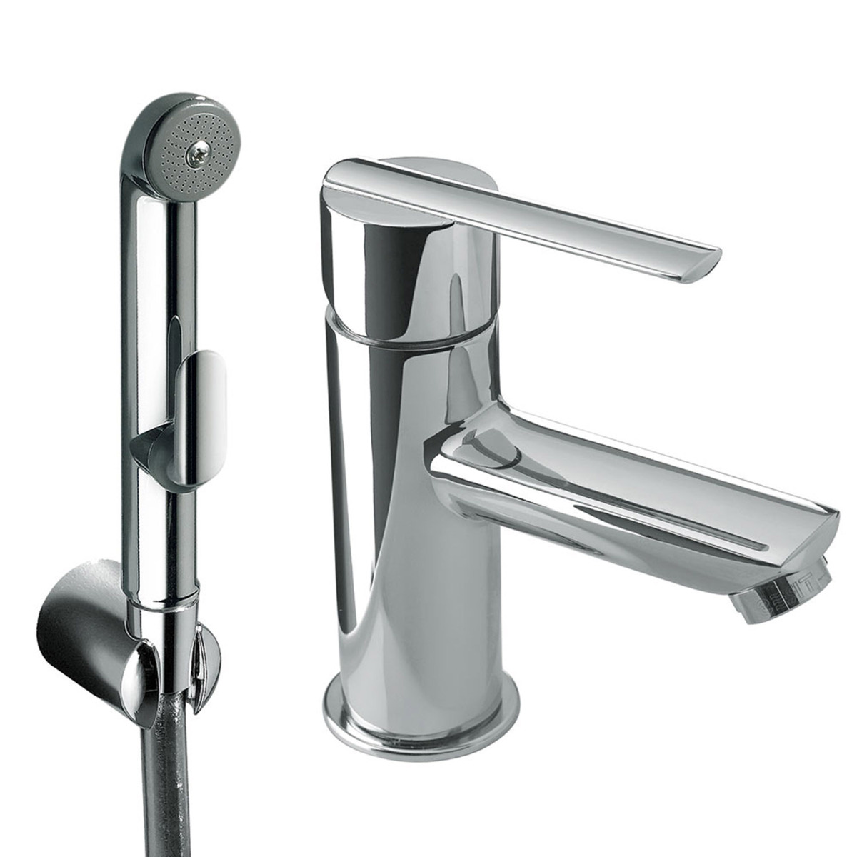 Tres Selection Lex-Alp Einhebel Waschtisch Mischer mit Dusche für WC oder Bidet verchromt 148mm 181113 von TRES