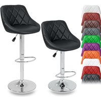 2er Set Barhocker Barstuhl Tresenhocker Küchenhocker Hocker Loungesessel 2x schwarz - Tresko von TRESKO