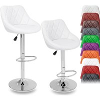 2er Set Barhocker Barstuhl Tresenhocker Küchenhocker Hocker Loungesessel 2x weiß - Tresko von TRESKO