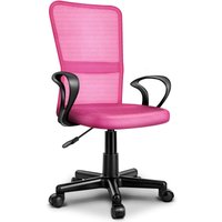 Tresko - Bürostuhl pink Schreibtischstuhl Drehstuhl, mit Armlehnen & Kunststoff-Leichtlaufrollen, stufenlos höhenverstellbar, gepolsterte Sitzfläche, von TRESKO