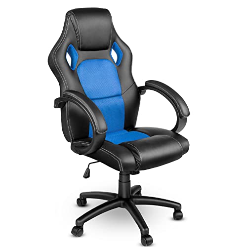 TRESKO Racing Chefsessel Bürostuhl Drehstuhl 14 Farbvarianten, gepolsterte Armlehnen, Wippmechanik, Lift SGS geprüft von TRESKO