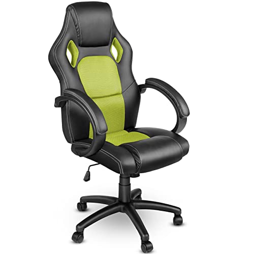 TRESKO Racing Chefsessel Bürostuhl Drehstuhl 14 Farbvarianten, gepolsterte Armlehnen, Wippmechanik, Lift SGS geprüft von TRESKO