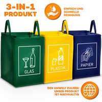 TRESKO® 3er Set Recycling Deutsch Müll Sortiertaschen Mülleimer Mülltrenner Trennsystem von TRESKO