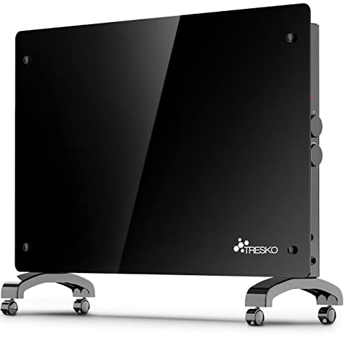 TRESKO® Glaskonvektor Elektroheizung 2000W | Glasheizung elektrisch | Konvektor Heizung Heizkörper | Elektroheizkörper Stand- oder Wand Heizung von TRESKO