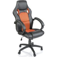 TRESKO® Racing Chefsessel Bürostuhl Drehstuhl Sportsitz Bürosessel Schreibtischstuhl schwarz/orange von TRESKO