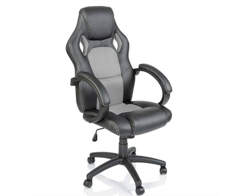 TRESKO Drehstuhl Racing Chefsessel Bürostuhl, Schreibtischstuhl, gepolsterte Armlehnen, Sportsitz mit Wippmechanik TRESKO Drehstuhl Racing Chefsessel Bürostuhl, Schreibtischstuhl, gepolsterte Armlehnen, Sportsitz mit Wippmechanik von TRESKO