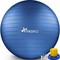 Gymnastikball mit Pumpe Fitnessball Yogaball Sitzball Sportball Pilates Ball Sportball Indigoblau 75cm (geeignet für 175 - 185cm) - Tresko von TRESKO