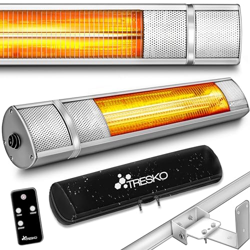 TRESKO Infrarot Heizstrahler 2000W mit Fernbedienung | Wärmestrahler Terrasse elektrisch mit 3 Heizstufen | Terrassenstrahler Innen & Außen | Wand-Heizstrahler Infrarotstrahler Wickeltischstrahler… TRESKO Infrarot Heizstrahler 2000W mit Fernbedienung | Wärmestrahler Terrasse elektrisch mit 3 Heizstufen | Terrassenstrahler Innen & Außen | Wand-Heizstrahler Infrarotstrahler Wickeltischstrahler… von TRESKO