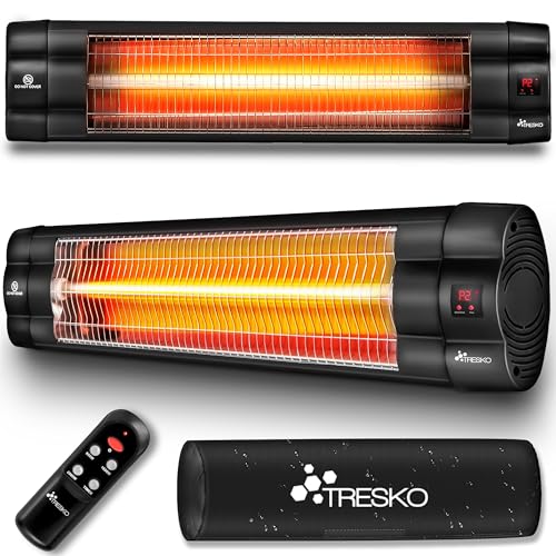 TRESKO Infrarot Heizstrahler 2500W mit Fernbedienung | Wärmestrahler Terrasse elektrisch mit 3 Heizstufen | Terrassenstrahler Innen & Außen | Wand-Infrarotstrahler mit LED-Anzeige Quarzstrahler TRESKO Infrarot Heizstrahler 2500W mit Fernbedienung | Wärmestrahler Terrasse elektrisch mit 3 Heizstufen | Terrassenstrahler Innen & Außen | Wand-Infrarotstrahler mit LED-Anzeige Quarzstrahler von TRESKO
