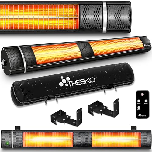 TRESKO Infrarot Heizstrahler 3000W mit Fernbedienung | Wärmestrahler Terrasse elektrisch mit 3 Heizstufen | Terrassenstrahler Innen & Außen | Wand Infrarotstrahler Wickeltischstrahler TRESKO Infrarot Heizstrahler 3000W mit Fernbedienung | Wärmestrahler Terrasse elektrisch mit 3 Heizstufen | Terrassenstrahler Innen & Außen | Wand Infrarotstrahler Wickeltischstrahler von TRESKO