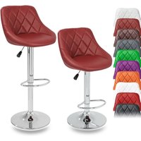 2er Set Barhocker Barstuhl Tresenhocker Küchenhocker Hocker Loungesessel 2x weinrot - Tresko von TRESKO