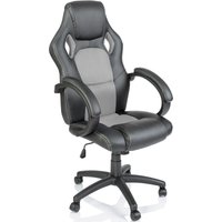 Tresko - Racing Chefsessel Bürostuhl Drehstuhl Sportsitz Bürosessel Schreibtischstuhl schwarz / grau von TRESKO