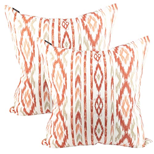 TRESMESTRES Sofa Kissenbezüge - Mediterranes, Bunt, Ikat - Bett Kissenhüllen Set 2er - Deko Kissenbezüge 45x45 cm - Rot von TRESMESTRES