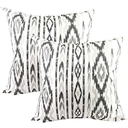 TRESMESTRES Sofa Kissenbezüge - Mediterranes, Bunt, Ikat - Bett Kissenhüllen Set 2er - Deko Kissenbezüge 40x40 cm - Schwarz von TRESMESTRES