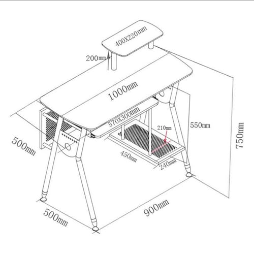 Schreibtisch zu Hause Kreative Schreibtisch-Bücherregal-Kombination mit CPU-Halterung, Heim-Laptop-Tisch, moderner, minimalistischer Arbeitstisch, Schreibtisch Schreibtisch-Organizer ( Color : Right ) von TRESORS