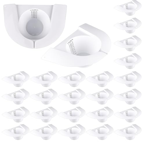 Bettpfannensammler Urinproben-Sammelkappen für Toiletten - 800cc für Standard-Toiletten, durchsichtige Urinprobenbehälter aus dickem Kunststoff mit geflügeltem Rand und Ausgießer (25 Stück) von TRESSON