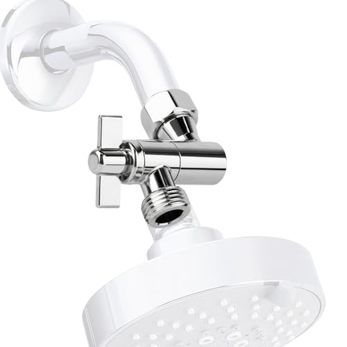 Verstellbarer Duschkopf-Verlängerungsadapter, Ganzmetall-Winkeladapter, 360° verstellbare Duschkopf-Verlängerung, geeignet für feste und Regenduschköpfe (Chrom) von TRESSON