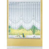 Blumenfenster-Store, gleichmäßig gebogt, mit Faltenband von TREVIRA