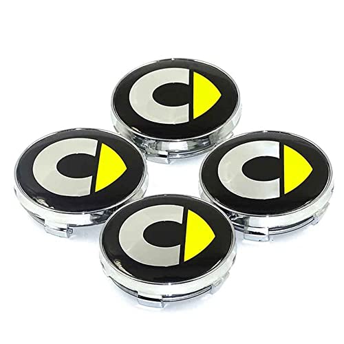 TRFAN 4 Stück Auto Nabendeckel Nabenkappen für Smart Fortwo 451 453 Forfour 450 452 454 Cabrio Roadster 60mm Wasserdicht Rostfrei Auto Radnabendeckel ZubehöR,A von TRFAN
