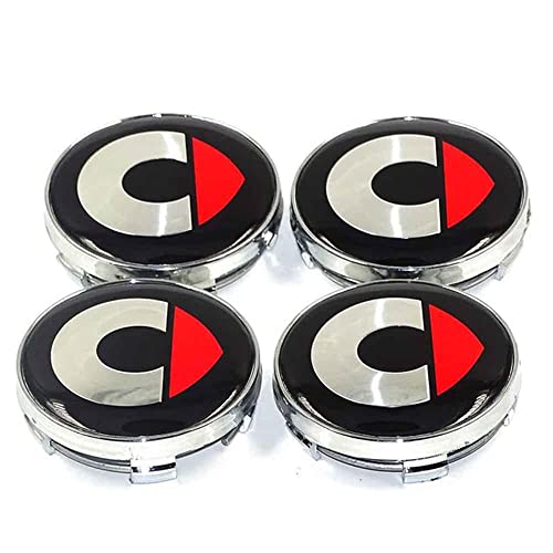TRFAN 4 Stück Auto Nabendeckel Nabenkappen für Smart Fortwo 451 453 Forfour 450 452 454 Cabrio Roadster 60mm Wasserdicht Rostfrei Auto Radnabendeckel ZubehöR,B von TRFAN