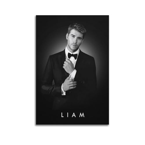 TRFJHDTRE Liam Hemsworth Schauspieler-Poster, dekoratives Gemälde, Leinwand, Wandposter und Kunstdruck, moderne Familienschlafzimmer-Dekoration, Poster, 30 x 45 cm von TRFJHDTRE