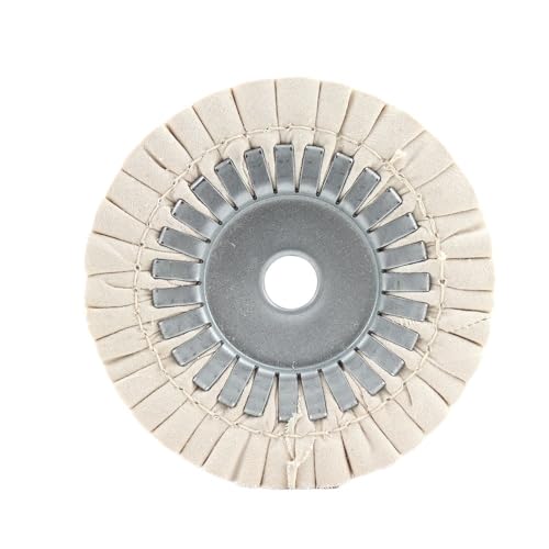 1 Stück 150 mm offenes Polier-Schwabbelrad aus Stoff – 40-lagige Baumwolle, Stahlkern, ideal for Doppelschleifmaschinen von TRFVDVERD