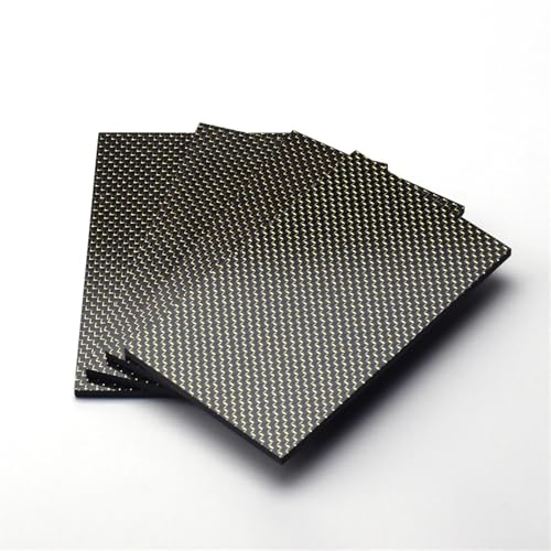 1 Stück 200 x 250 mm 3K-Farbkohlefaserplatte - Leichte, multifunktionale Kohlefaserplatte for den Modellflug(Gold,1.5mm) von TRFVDVERD