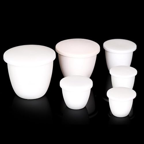 1 Stück 99% Aluminiumoxid-Lichtbogentiegel mit Deckel – Korundtiegel for Labor- und Industrieanalysen(350ml) von TRFVDVERD