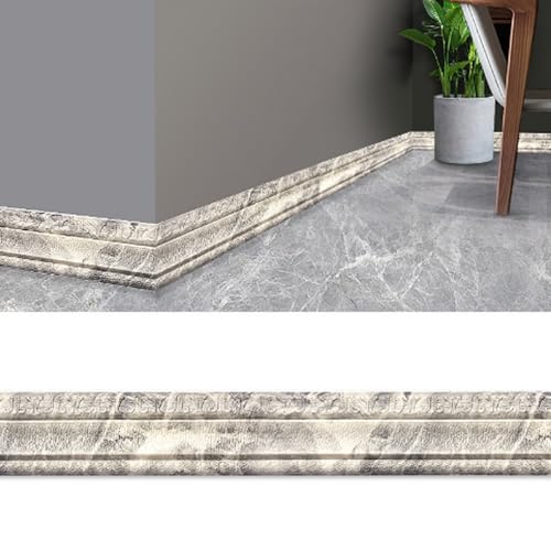 1 x dekorative 3D-Kantenstreifen – selbstklebende, wasserdichte Wandverkleidung for die Inneneinrichtung – 4,6 m Länge, 8 cm Breite, 13 Farben(Black and white) von TRFVDVERD