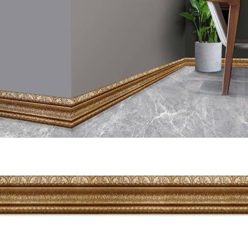 1 x dekorative 3D-Kantenstreifen – selbstklebende, wasserdichte Wandverkleidung for die Inneneinrichtung – 4,6 m Länge, 8 cm Breite, 13 Farben(Black brown) von TRFVDVERD