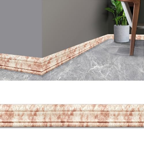 1 x dekorative 3D-Kantenstreifen – selbstklebende, wasserdichte Wandverkleidung for die Inneneinrichtung – 4,6 m Länge, 8 cm Breite, 13 Farben(Golden yellow) von TRFVDVERD