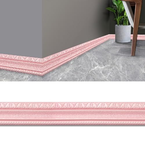 1 x dekorative 3D-Kantenstreifen – selbstklebende, wasserdichte Wandverkleidung for die Inneneinrichtung – 4,6 m Länge, 8 cm Breite, 13 Farben(Pink) von TRFVDVERD