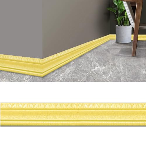 1 x dekorative 3D-Kantenstreifen – selbstklebende, wasserdichte Wandverkleidung for die Inneneinrichtung – 4,6 m Länge, 8 cm Breite, 13 Farben(Yellow) von TRFVDVERD