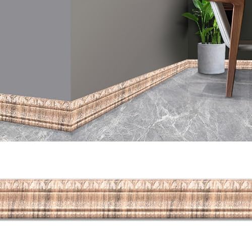 1 x dekorative 3D-Kantenstreifen – selbstklebende, wasserdichte Wandverkleidung for die Inneneinrichtung – 4,6 m Länge, 8 cm Breite, 13 Farben(Yellow brown) von TRFVDVERD
