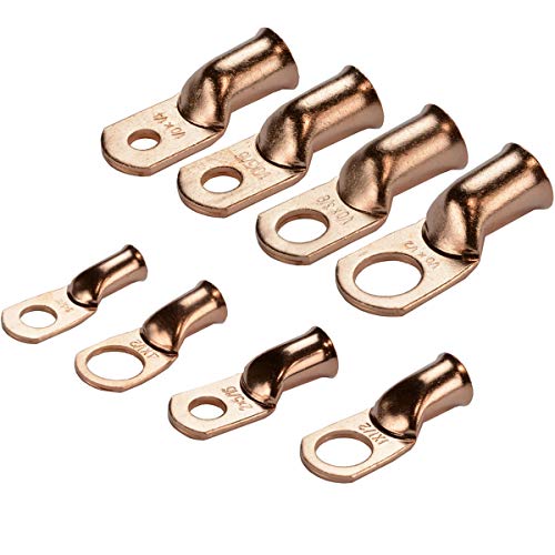 5-teiliges Hochleistungs-Ringkabelschuh-Set aus blankem Kupfer – Crimp-Anschlussklemmen for Batterien, Kabelverbinder for Automobile und Elektrik(35mm²*M10) von TRFVDVERD